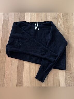 ANTHROPOLOGIE The Cashmere Collection Black Asymmetric Sweater Size XL